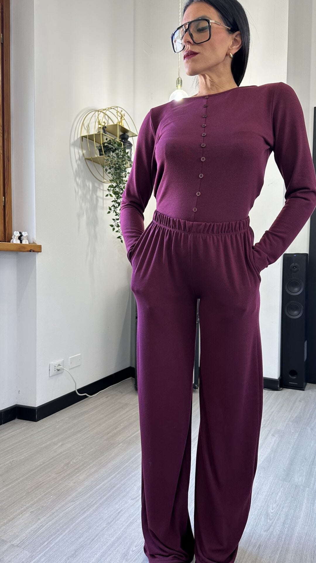 PANTALONE MORBIDO BORDEAUX