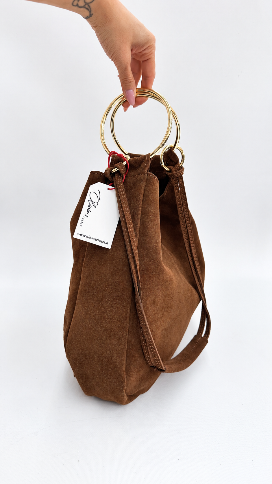 BORSA CON ANELLI TESTA DI MORO