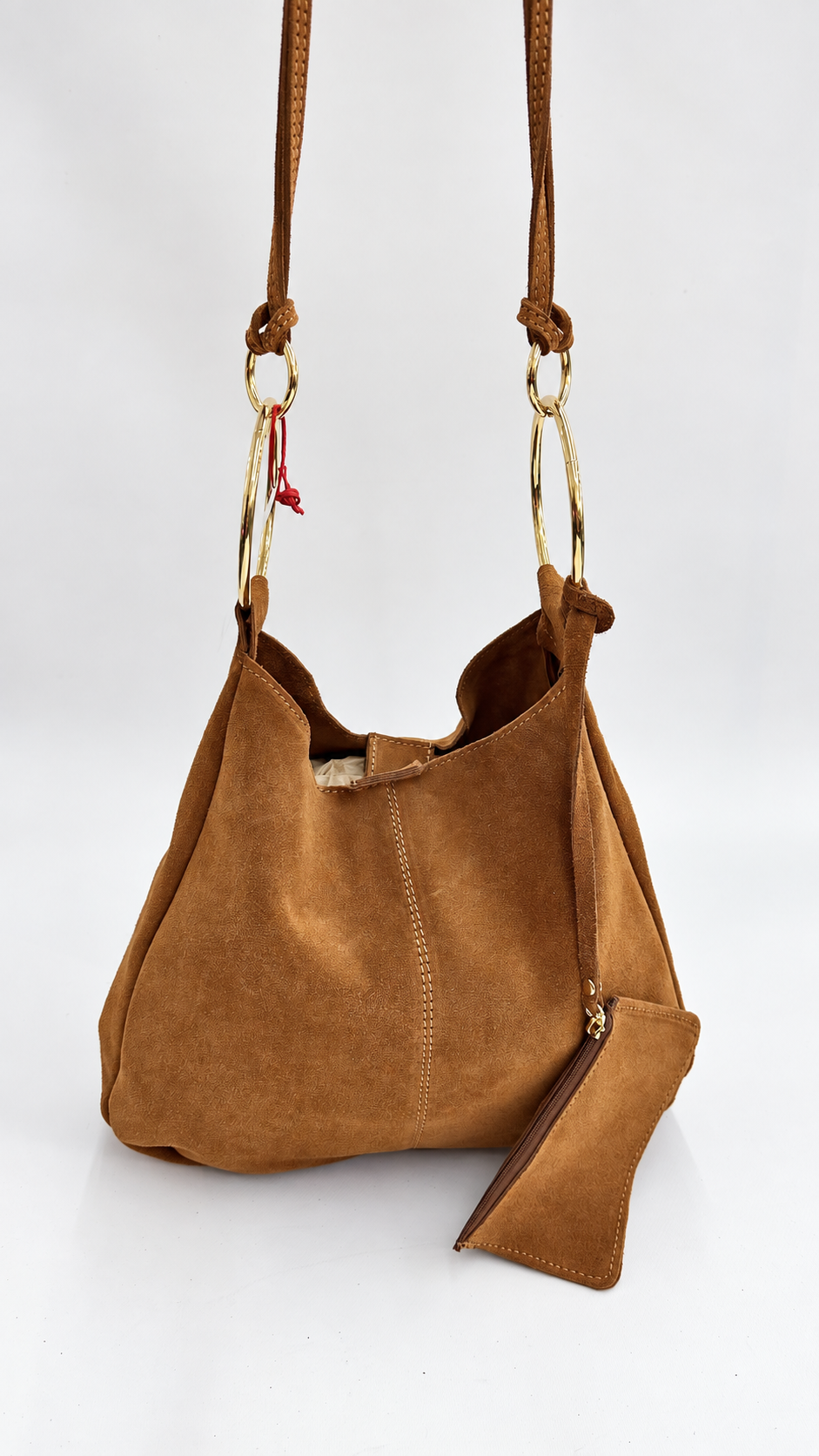 BORSA CON ANELLI CAMMELLO
