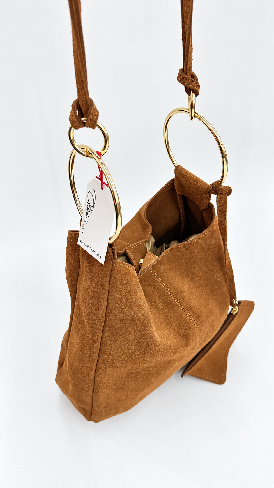 BORSA CON ANELLI CAMMELLO