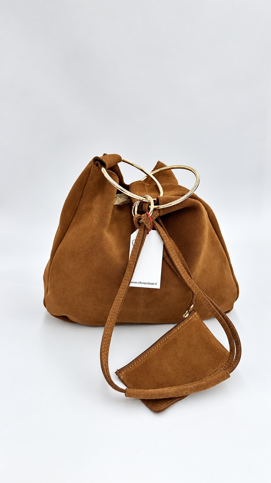 BORSA CON ANELLI CAMMELLO