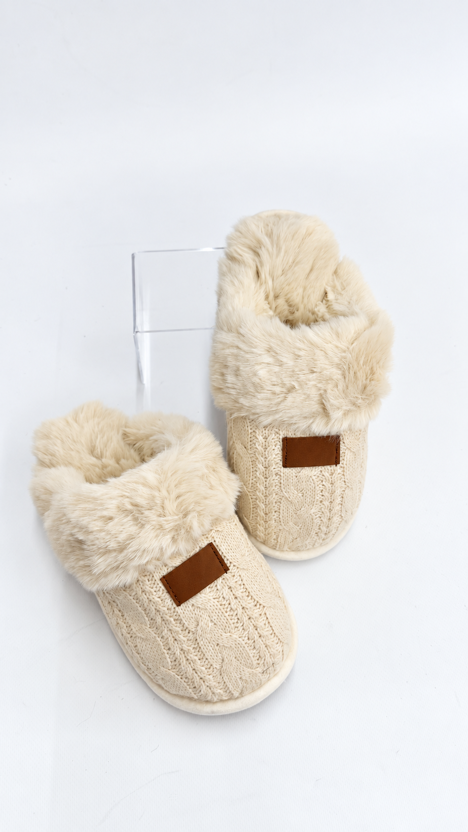 PANTOFOLA INTRECCIATA PANNA