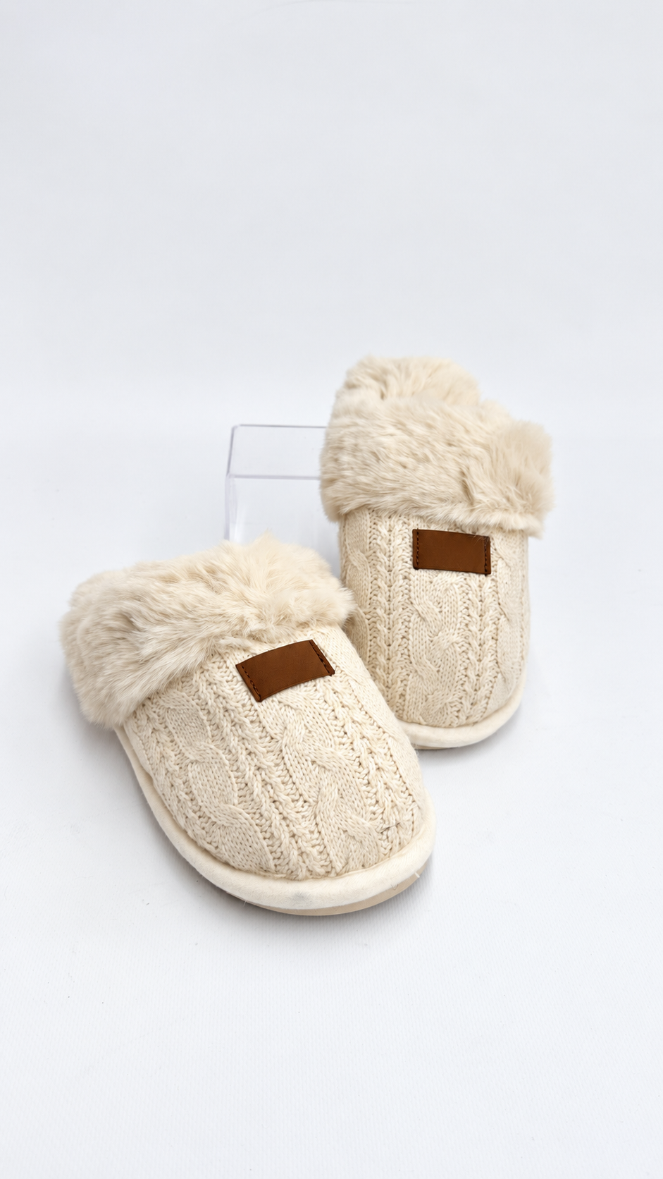PANTOFOLA INTRECCIATA PANNA